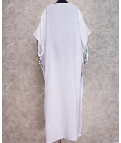 White Beach Maxi Coverup Duster One Size - Picture 11 of 13